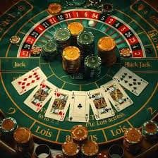 ကာစီနို Baccarat Table ဂိမ်းကစားနေသောမြင်ကွင်း